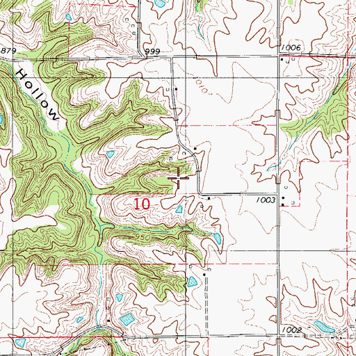 Topographic Map of Ola Post Office (historical), IA