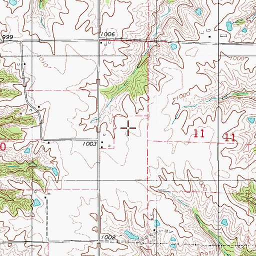 Topographic Map of Cedar Grove Post Office (historical), IA