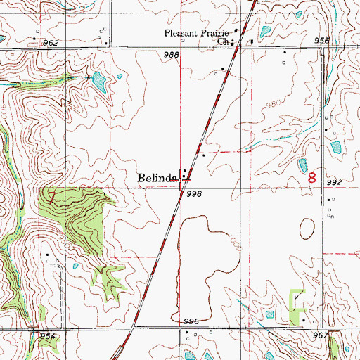 Topographic Map of Belinda Toy and Antique Museum, IA
