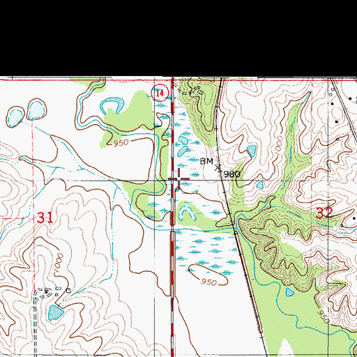 Topographic Map of Jack Coffey Memorial Library, IA