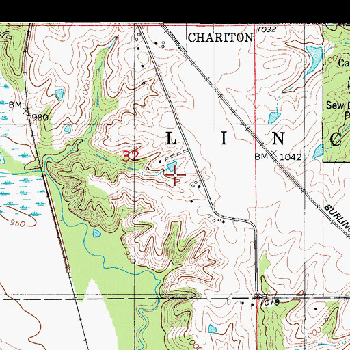 Topographic Map of Douglass Cemetery, IA