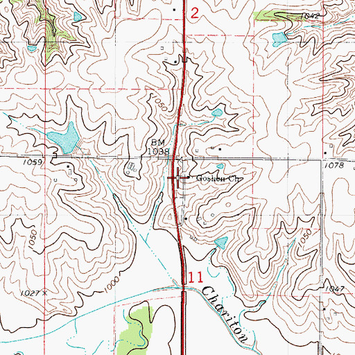 Topographic Map of Goshen Cemetery, IA