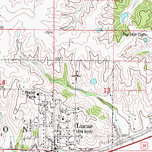 Topographic Map of Jericho Hills Campground, IA