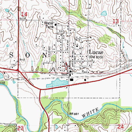 Topographic Map of John L Lewis Park, IA