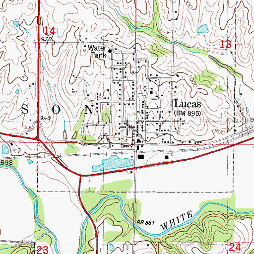 Topographic Map of Burlington Park and Caboose, IA
