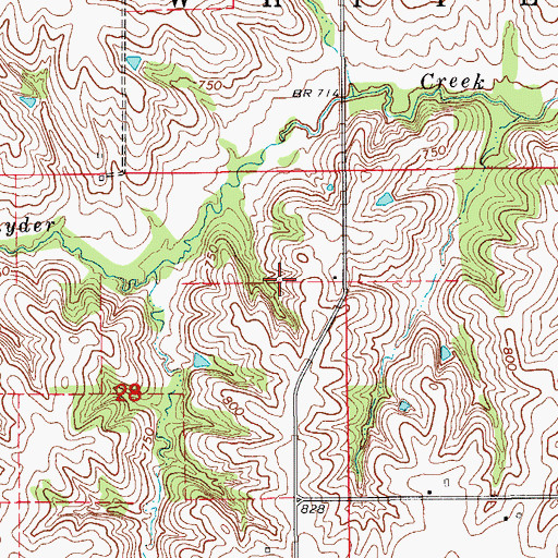 Topographic Map of White Oak Conservation Area, IA