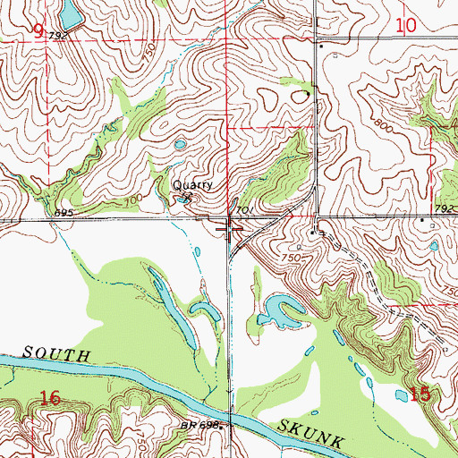 Topographic Map of Rose Hill Marsh, IA
