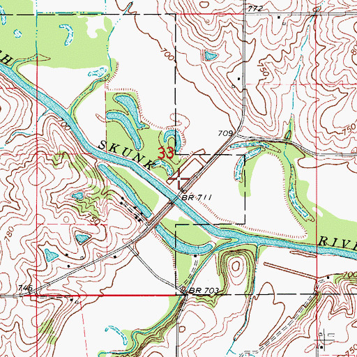 Topographic Map of Glendale Access, IA