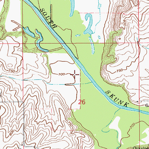 Topographic Map of Peters Wildlife Area, IA