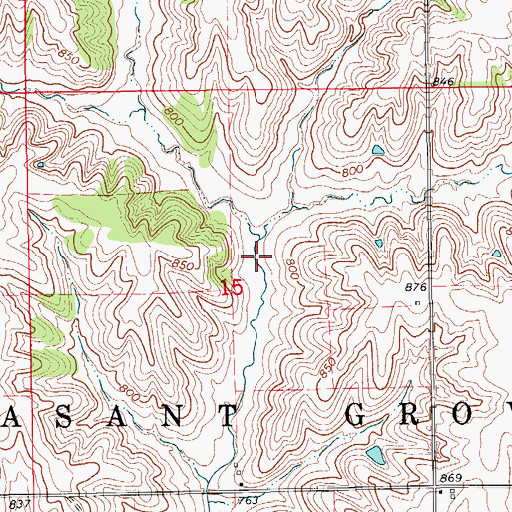 Topographic Map of Hawthorn Lake, IA