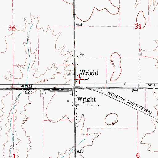 Topographic Map of Gainford Post Office (historical), IA