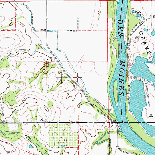 Topographic Map of Des Moines City Post Office (historical), IA