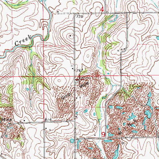 Topographic Map of Carbondale Post Office (historical), IA