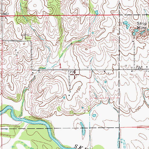 Topographic Map of Blythe Post Office (historical), IA