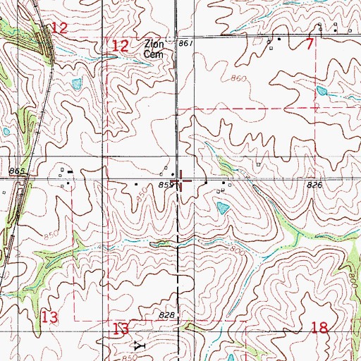 Topographic Map of Brock Post Office (historical), IA