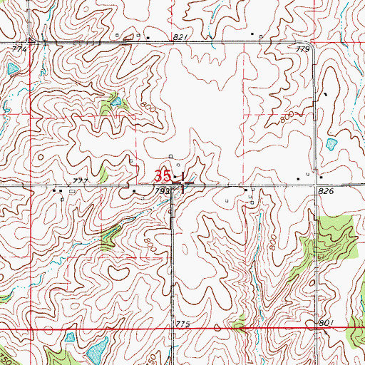 Topographic Map of Comet Post Office (historical), IA