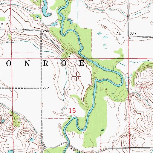Topographic Map of Stoneridge Post Office (historical), IA