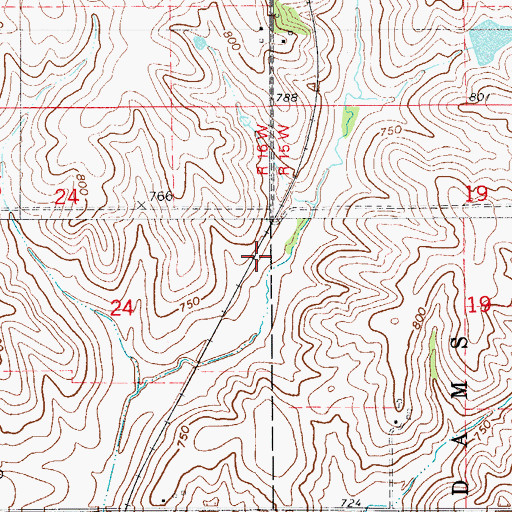 Topographic Map of Farmersville Post Office (historical), IA