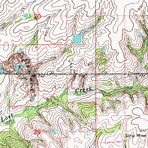 Topographic Map of Lostcreek Post Office (historical), IA