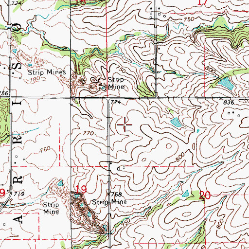 Topographic Map of Pekay Post Office (historical), IA