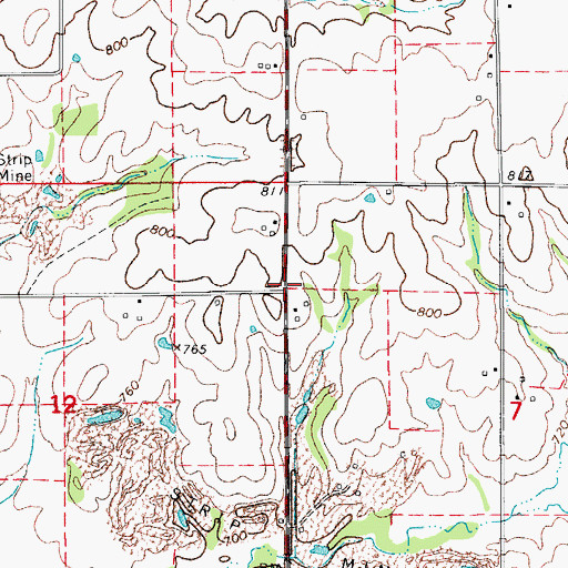 Topographic Map of Muchakinock Post Office (historical), IA