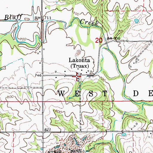 Topographic Map of Lakonta (historical), IA