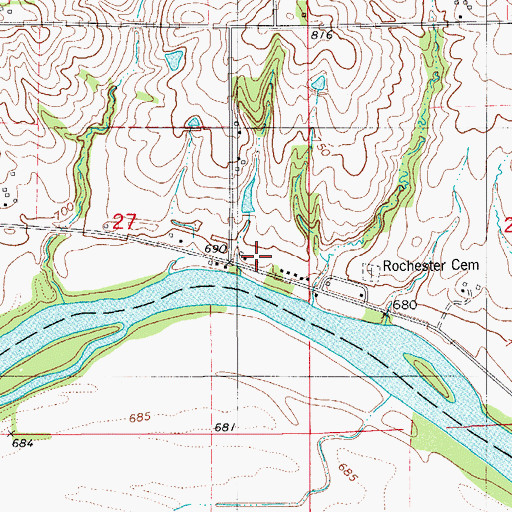 Topographic Map of Auburn Post Office (historical), IA