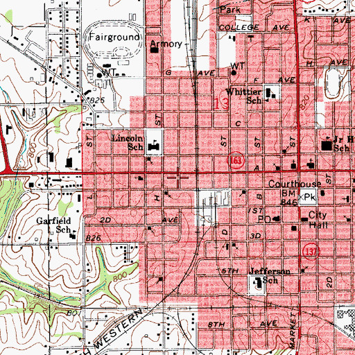 Topographic Map of A Avenue Chiropractic Clinic, IA