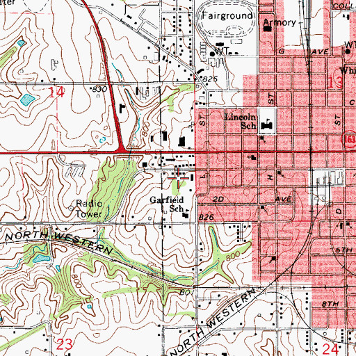 Topographic Map of Siesta Park Manor Retirement Home, IA