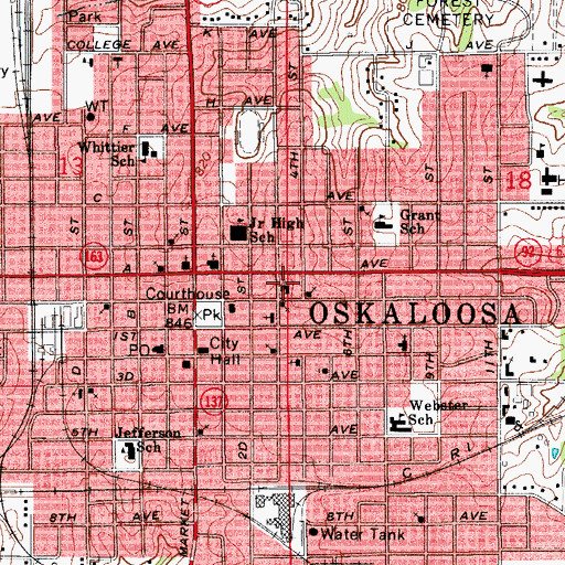 Topographic Map of First Presbyterian Church, IA