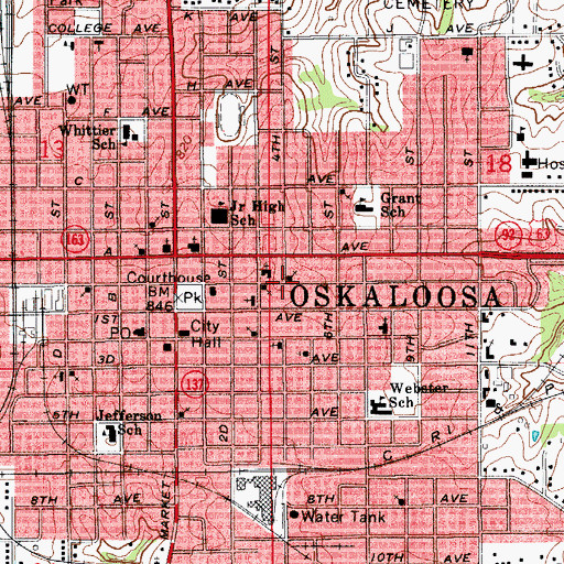 Topographic Map of Christian Science Church, IA