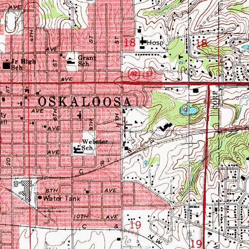 Topographic Map of First Church of the Nazarene, IA