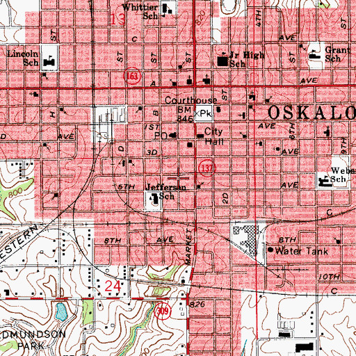 Topographic Map of First Church of the Open Bible, IA
