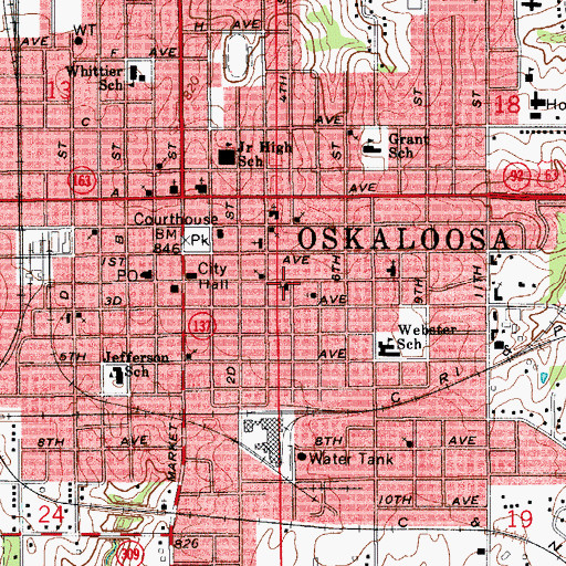 Topographic Map of First Pentecostal Church, IA