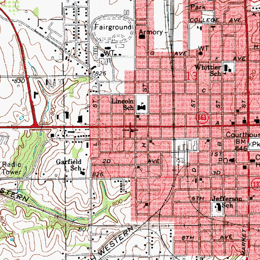 Topographic Map of Fellowship Bible Church, IA