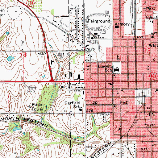 Topographic Map of Bethel Baptist Church, IA