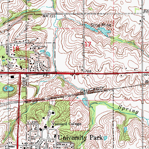 Topographic Map of Hillside Bible Church, IA