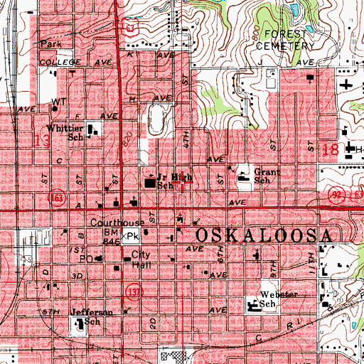 Topographic Map of Frederick Logan Historical Marker, IA