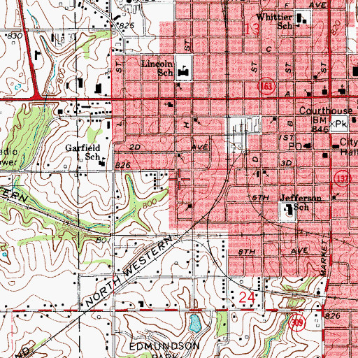 Topographic Map of Keating Jaycee Park, IA