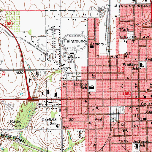 Topographic Map of Hewitt Jaycee Park, IA