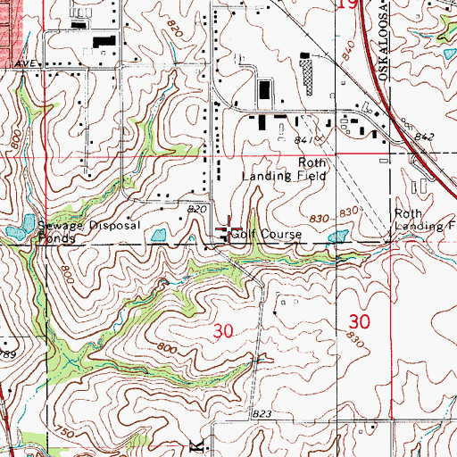 Topographic Map of Elmhurst Country Club, IA