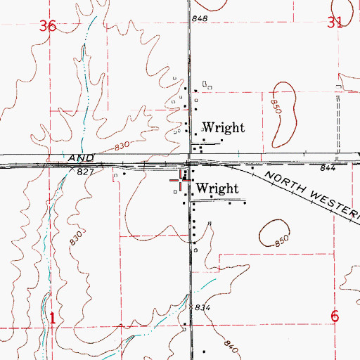 Topographic Map of Wright Community Church, IA