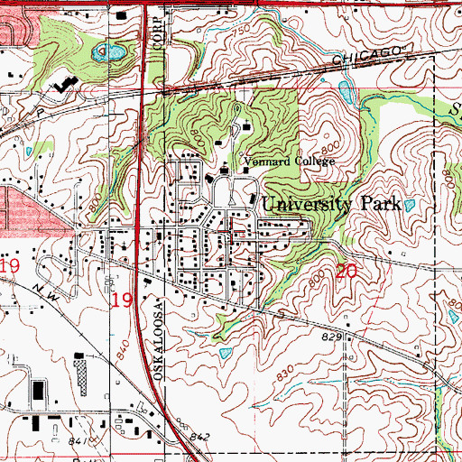 Topographic Map of University Park Post Office, IA