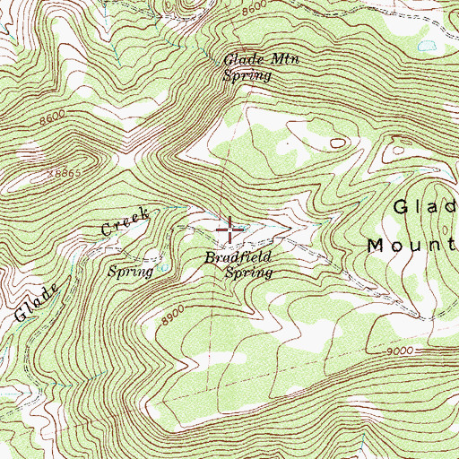 Topographic Map of Bradfield Reservoir, CO