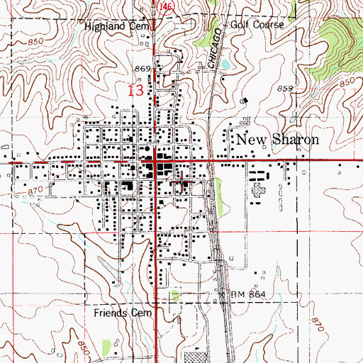 Topographic Map of Assembly of God Church, IA