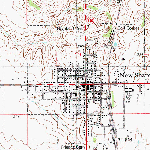 Topographic Map of First Christian Church, IA
