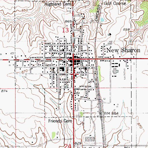 Topographic Map of Friends Church, IA