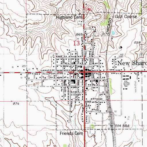 Topographic Map of United Methodist Church, IA