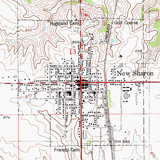 Topographic Map of First Presbyterian Church, IA