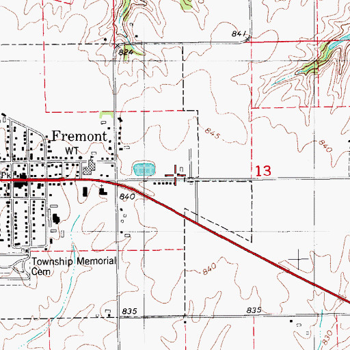 Topographic Map of Twin Pine Mobile Home Park, IA